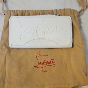 Christian Louboutin RARE NWOT White Long Calf Leather Wallet With Dust Bag